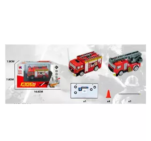 Пожежна машина 8026 радіокер., акум., 2 види, заряджається від пульта, муз., світло, кор., 15-8-8 см