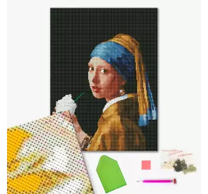 Алмазна мозаїка: Дівчина з подвійним латте 40х50