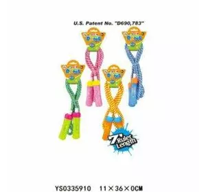 Скакалка AJ783-3JR мотузка, ручки пластик, 4 кольори, кортонна обгортка, 12-36-4 см.