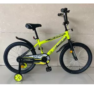 Велосипед 16 "дюймів 2-х колісний" CORSO "EX 16206 ручне гальмо, дзвіносок,доп.колеса, зібраний на 75%