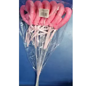 Сувенір у вигляді контура серця на паличці 7509 рожевий