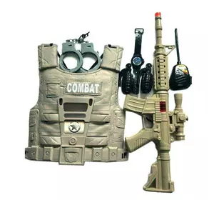 Військовий набір HY - 3 (60) 6 елементів, бронежилет, автомат, гранати, рація, у пакеті