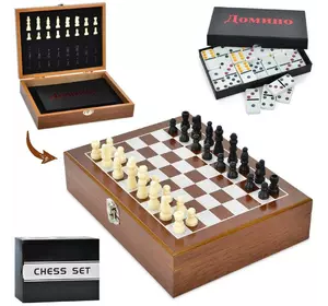 Настільна гра XQ12095 2 в 1, шахи, доміно, кор., 26-20-6,5 см.