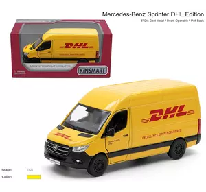 Модель автобус MERCEDES-BENZ 5'' KT5429W Sprinter DHL Edition метал.інерц.відкр.дв.кор./96/