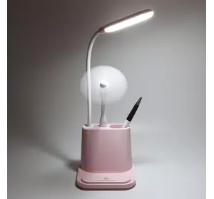 Портативна настільна LED лампа c Power Bank DESK LAMP 1200Mah рожевий