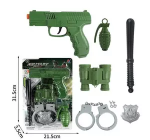 Військовий набір BN 369 M-67 (168/2) пістолет, граната, наручники, бінокль, палиця, на листі
