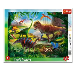 Пазли 25 елементів (Рамкові) - "Динозаври" /Trefl