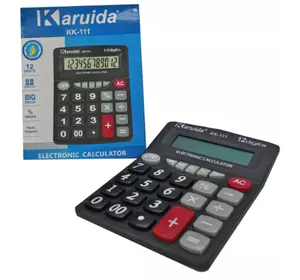 Калькулятор №111-12 (№KK-111) 12цифр чор. кол. 1R6 (16*20)см (80)
