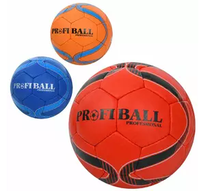 М'яч футбольний 2500-267 розмір 5, ПУ1, 4мм, ручна робота, 32 панелі, 400-420г, 3 кольори, кул.