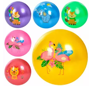 М'яч дитячий MS 3585 9 дюймів, малюнок (звірі), 60 г., 6 кольорів
