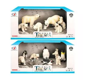 Тварини Q9899-P28 білі ведмеді, 2 види (1 вид-пінгвіни), кор., 27-13-14 см.