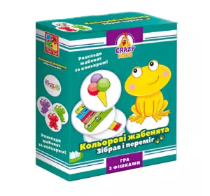Гра настільна розважальна Crazy Koko "Кольорові жабенята" VT8025-06 (12) "Vladi Toys", в коробці
