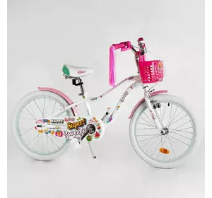 Велосипед 20"" дюймів 2-х кол. ""CORSO Sweety"" SW-20603 / 206037 (1) БІЛИЙ, алюмінієва рама 11’’, ручні гальма, прикраси, зібраний на 75%