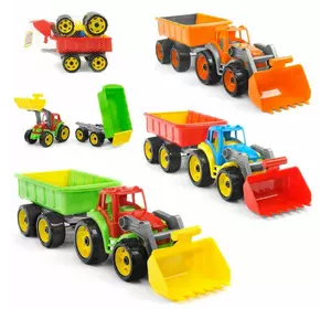 гр Трактор з ковшем і причепом 3688 (9) ""Technok Toys"" , 3 кольори, в сітці